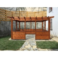 Ahşap Pergola Kapalı korkuluk PR-109